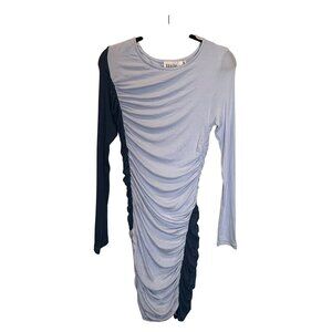 Sovere Two-Tone Ruched Long Sleeve Bodycon Dress – Y2K Party, Quiet Lxury Size 8